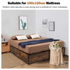 Small Double Iron Bed Frame 4 Underbed Storage Drawers Platfrom Bed Slat Base