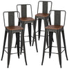 INDUSTRIAL BISTRO BREAKFAST 2/4PCS BAR HIGH STOOLS/CHAIR W/ BACKREST SET KITCHEN