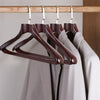 5x Premium Walnut Wooden Clothes Suit Coat Hangers Trousers Rack with Broad Ends