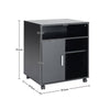 Printer Stand Moveable Filing Cabinet with Storage Shelves Wheels Wood Side Desk