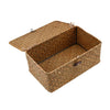 Set of 3 Storage Basket Organiser Box With Lid Hamper Seaweed Resin Woven Home
