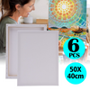 6 Pack Blank Artist Canvas Art Board Plain Painting Stretched Framed 40x50CM