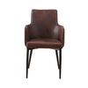 2 Pcs Faux Leather Dining Chairs Armchairs Office Kitchen Brown Grey Industrial