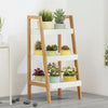 3 Tiers Ladder Book Shelf Bookcase Wooden Storage Stand Plant Display Rack Unit