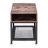 Rustic Brown End Table Industrial Sofa Table Side Table Coffee Laptop Table Desk