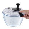 Glass Bowl Salad Spinner 4.75Qt Large Vegetable Dryer Washer BPA-Free