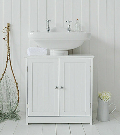 Bathroom Sink Cabinet Under Basin Vanity Unit Cupboard Storage Furniture White