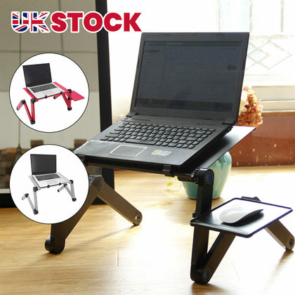 Adjustable Portable Folding Laptop Desk Computer Table Stand Tray For Bed Sofa