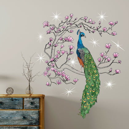 Walplus Wallpaper Sticker Peacock Crystal Sticker Adhesive Gift For Home Decor