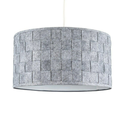 Ceiling Pendant Light Shade / Table or Floor Lampshade Grey Felt Weave Design