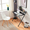 Folding Computer Desk Study PC Laptop Table Workstation Home Office with Shelves