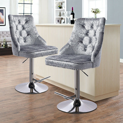Upholstered Bar Stools Kitchen Breakfast Barstool Pub Chair Swiveling Gas Lifter