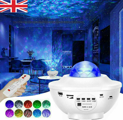 USB Galaxy Star Projector Light Kids LED Starry Sky Night Lamp with Ocean Wave