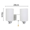 Single/Double Head Glass Indoor Wall Light Sconce Lamp +Free LED Bulb Warm White