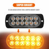 4x 12LED Amber Recovery Strobe Flashing Grille Light Car Beacon Lamp Waterproof