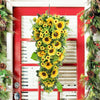Sunflower Teardrop Wreath Artificial Flower Swag Garland Wall Door Spring Decor
