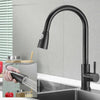 Black Kitchen Sink Taps Pull Out Spray Mixer Single Lever Swivel Spout Brass Tap