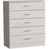 Riano 5 Drawer Chest White Wood Dresser Bedroom Storage Furniture Unit