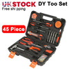 45PCS Tool Kit Set Household Hand Wrench Screwdriver Spanner Hammer Plier