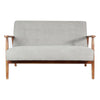 Small Sofa Wooden 2 Seater Button Thick Seat Grey Living Room Couch Lounge Chair