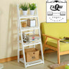 4 Tier White Ladder Shelving Unit Display Stand Book Shelf Wall Rack Storage