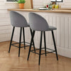 2 Pcs Grey Velvet Bar Stools Breakfast Barstool Kitchen Pub Chair 75cm Seat high