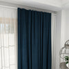 Blue Plain Thermal Blackout Curtains Lined Pencil Pleat/Eyelet Window Blinds x 2