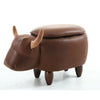 Cow Shaped Animal Storage Footstool Upholstered Ottoman Foot Rest Stool Pouffe