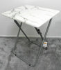 Large Stunning MARBLE Effect Folding TV Side Table Laptop Tray Dinner Tea Desk