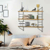 3 Tiers Rustic Industrial Wall Floating Shelf Wooden Storage Shelving Unit