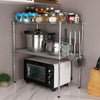 2 Tier Microwave Oven Rack Stand Stainless Steel Kitchen Storage Organiser Shelf