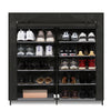 Shoe Rack Storage Cabinet Organizer Dustproof Stand Holds Black 115x30x110 cm