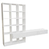 White Gloss Media Wall with Storage - Everett EVE002