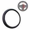 PU Leather Car Steering Wheel Cover 15"/37-38CM Good Grip Black&Red Universal