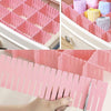 24X Adjustable Drawer Dividers Organiser Socks Make Up Plastic Closet Separators