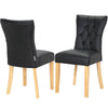 Set of 2 PU Leather Armless Accent Chair with Wooden Legs Side Chair Dining Room