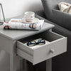 Bedside Drawer with Shelf Cabinet Side Table Storage Unit - Grey