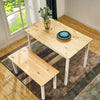 Solid Wood Dining Table and Chairs 2 Bench Set Dining Room Home Furniture New