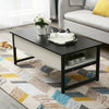 LED Coffee Table Desk Foldable Living Room Lift Up Hidden Storage Bottom Shelf