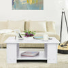 Modern Industrial Coffee Table Metal Box Frame Sofa Side Table With Storage Rack