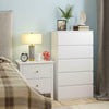 5 drawer chest of drawers White Bedroom Furniture Storage Bedside Cabinet Tall