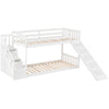 Kids Bunk Bed High Sleeper Bed with Slide Ladder 3FT Single Pine Bed Frame White
