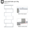6-Tier Storage Shelf Modern S-Shape Design Stand Unit Storage Display White