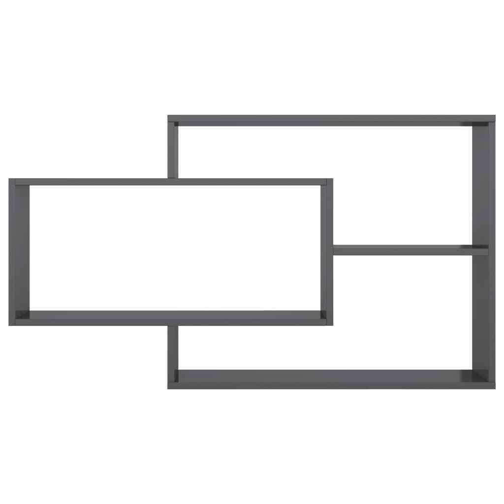 Wall Shelves Chipboard Floating Storage Display Rack High Gloss Grey ...