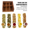 Luxury Wooden Tea Chest 6x Compartment Display Caddy Cereal Dispense Storage Box