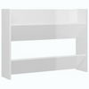 Wall Mounted Shoe Rack High Gloss Hallway Cabinets Wooden Storage Shelves Unit