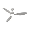 Modern 52" LED Ceiling Fan with Dimmable Light Reversible Blades 6 Speed Silver