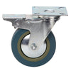 4 X Heavy Duty 100mm Rubber Swivel Castor Wheels Trolley Caster Brake 600KG Cyan