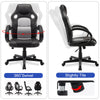Racing Gaming Swivel Office Chair PU Leather Swivel Computer Desk Chair,Gray