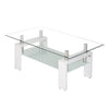 Rectangle Glass Coffee Table With Storage Modern Living Room Furniture Chrome